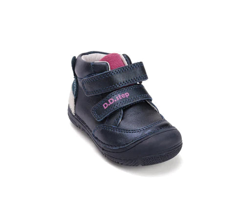 D.D.Step pantofi fete 20-25 Royal Blue cu raton