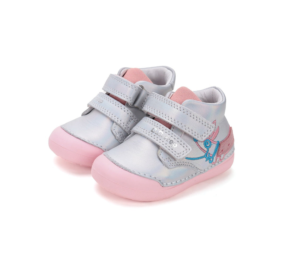 D.D.Step pantofi fete Primii pasi 20-25 Silver cu catelus