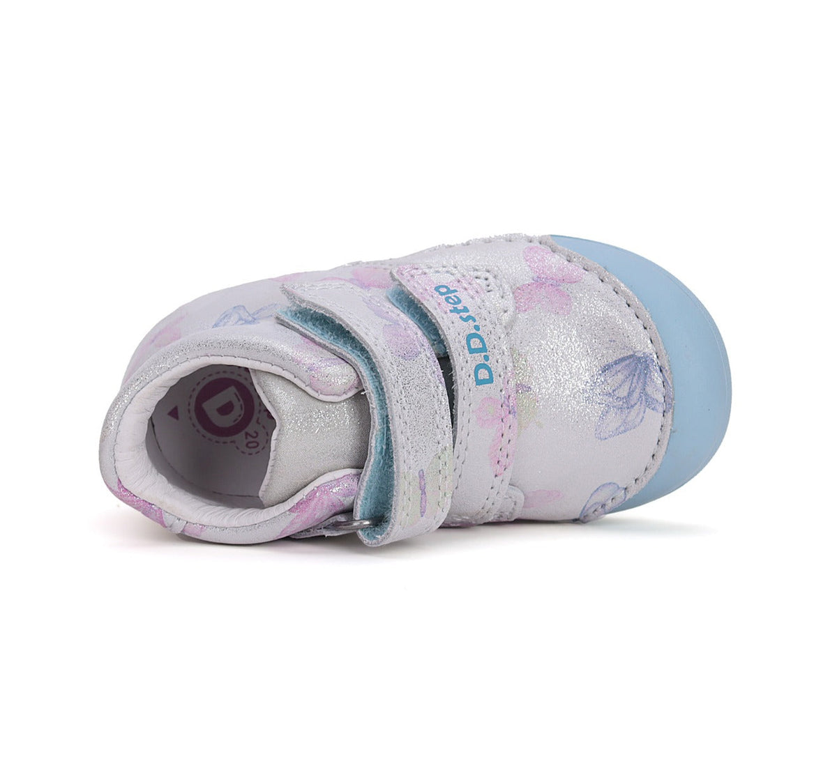 D.D.Step pantofi fete 20-25 Silver cu fluturasi