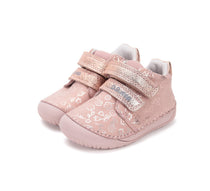 D.D.Step pantofi fete Barefoot 20-25, Baby Pink cu floricele
