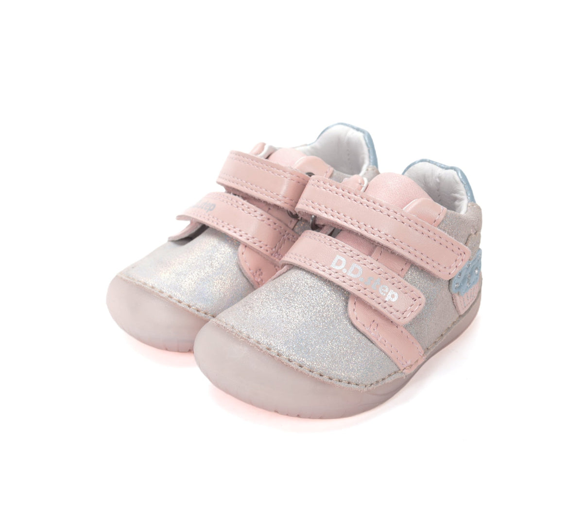 D.D.Step pantofi fete Barefoot 20-25 Champagne cu briosa