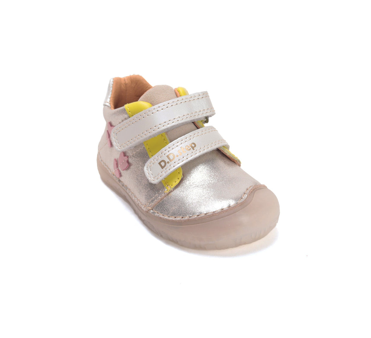 D.D.Step pantofi fete Barefoot 20-31 Gold cu lalea
