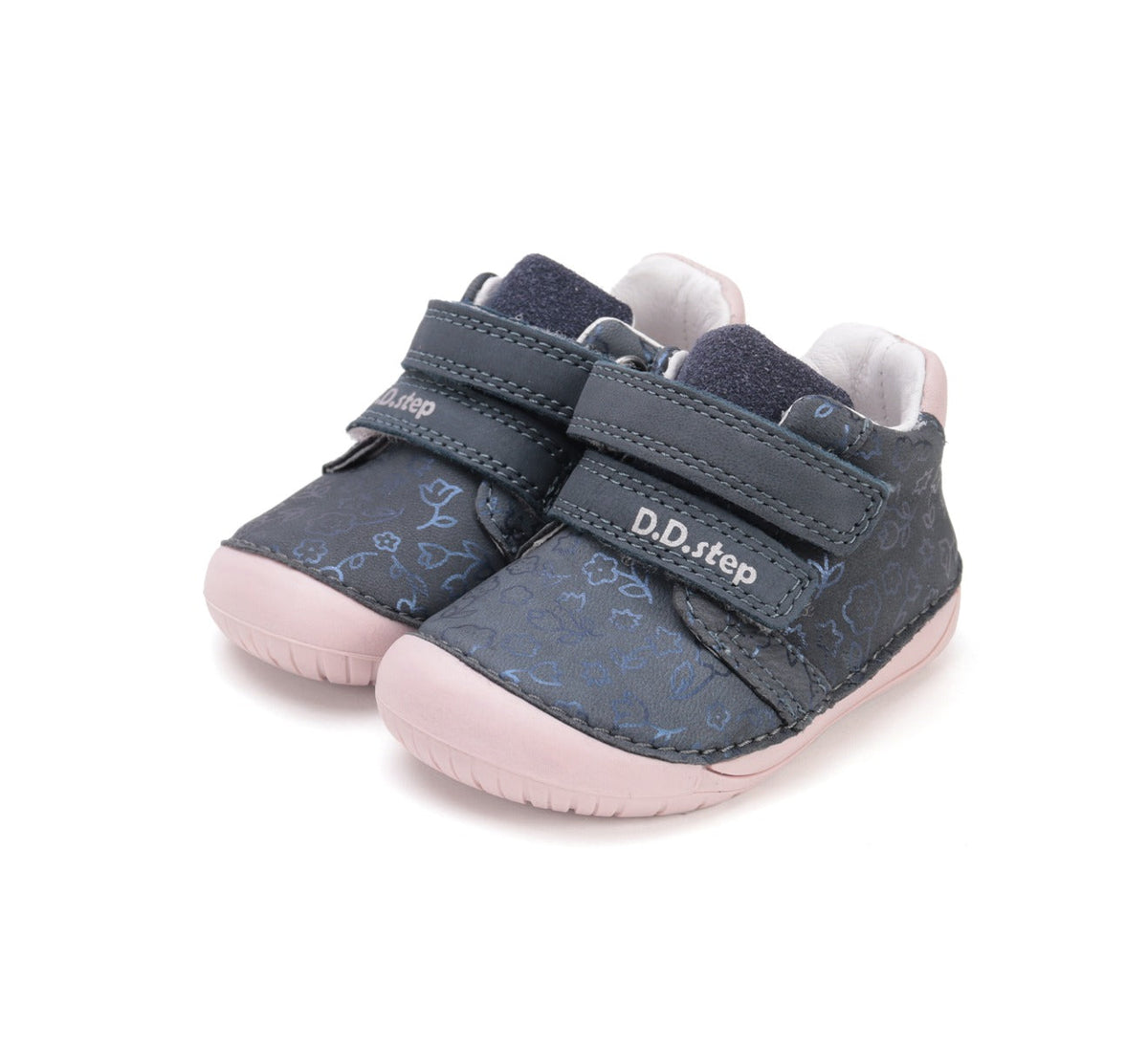 D.D.Step pantofi fete Barefoot 20-25, Royal Blue cu floricele Fő kép