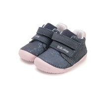 D.D.Step pantofi fete Barefoot 20-25, Royal Blue cu floricele