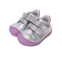 D.D.Step pantofi fete Barefoot 20-25 Silver cu curcubeu