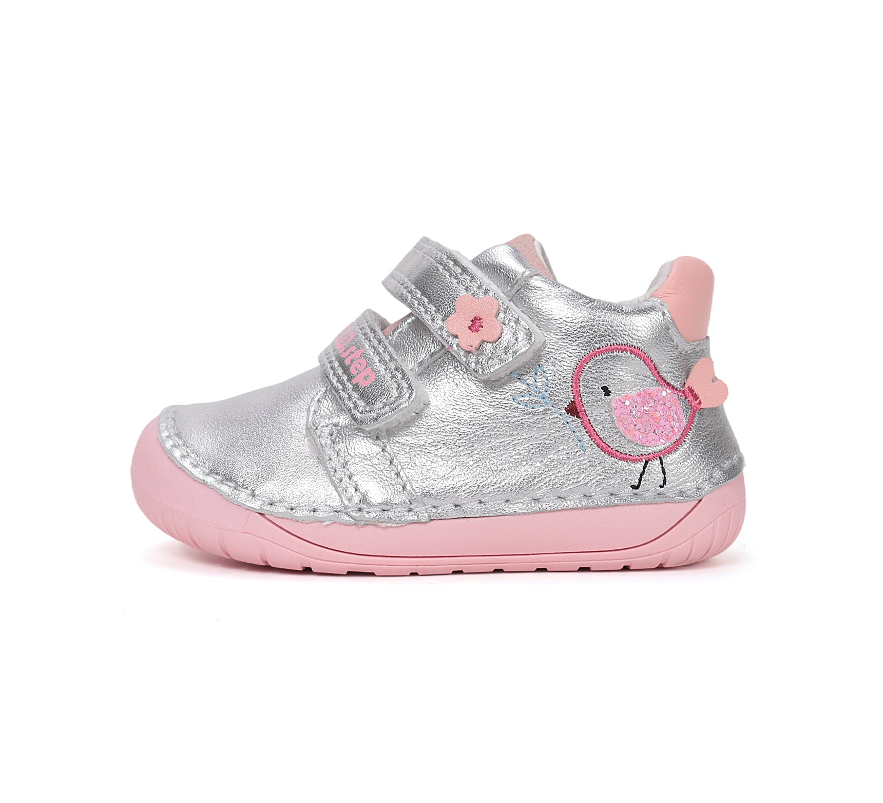 D.D.Step pantofi fete Barefoot 20-25 Silver cu pasare Imagine secundară a produsului