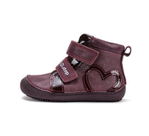 D.D.Step pantofi fete Barefoot 25-30 Raspberry cu inimioara