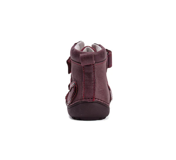 D.D.Step pantofi fete Barefoot 25-30 Raspberry cu inimioara