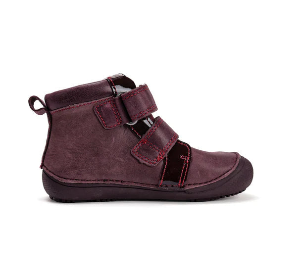 D.D.Step pantofi fete Barefoot 25-30 Raspberry cu inimioara