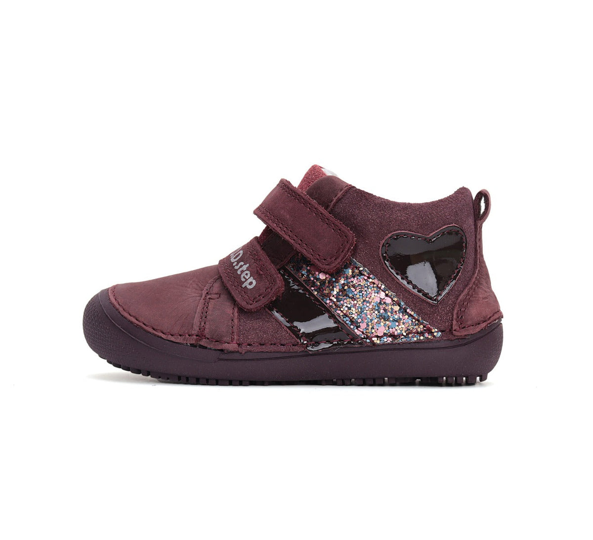 D.D.Step pantofi fete Barefoot 25-30 Raspberry cu inimioara