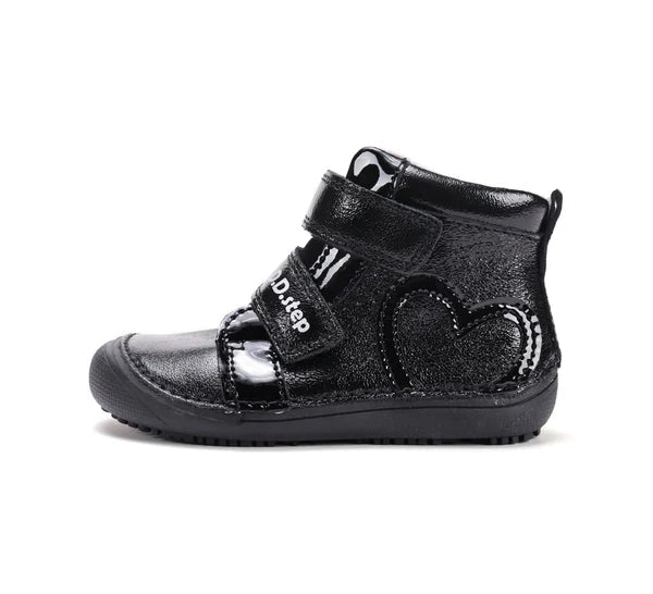 D.D.Step pantofi fete Barefoot 25-30 Black cu inimioara Imagine secundară a produsului