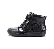 D.D.Step pantofi fete Barefoot 25-30 Black cu inimioara
