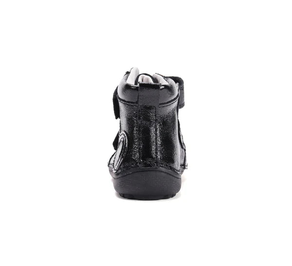 D.D.Step pantofi fete Barefoot 25-30 Black cu inimioara