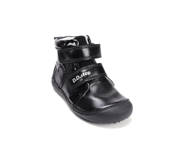 D.D.Step pantofi fete Barefoot 25-30 Black cu inimioara