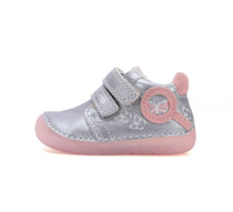 D.D.Step pantofi fete Barefoot cu talpa fluorescenta 20-25 Dark grey cu fluturi