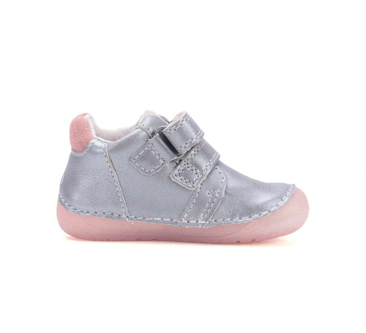 D.D.Step pantofi fete Barefoot cu talpa fluorescenta 20-25 Dark grey cu fluturi