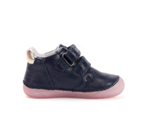 D.D.Step pantofi fete Barefoot cu talpa fluorescenta 20-25 Royal Blue cu fluturi
