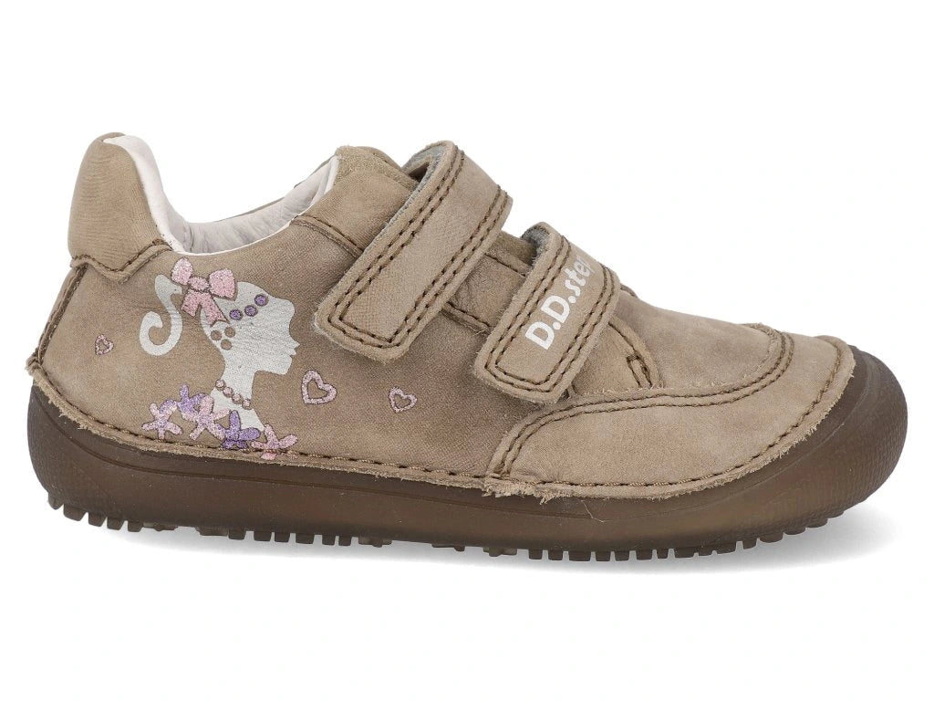 D.D.Step pantofi fete Barefoot cu talpa fluorescenta 25-30 Cream cu fetita