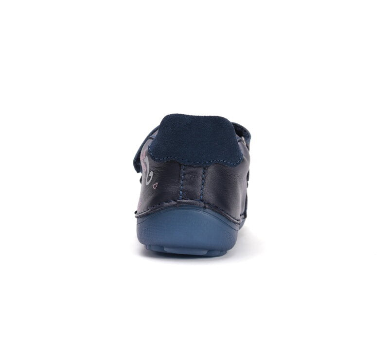 D.D.Step pantofi fete Barefoot cu talpa fluorescenta 25-30 Royal Blue cu fetita