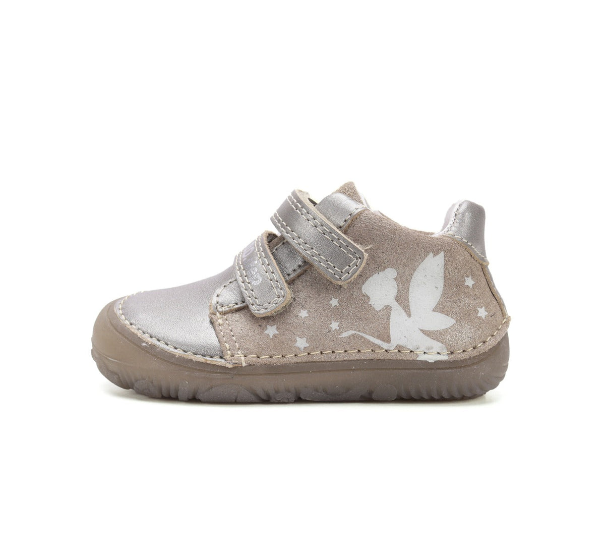 D.D.Step pantofi fete Barefoot cu talpa fluorescenta 26-31 Champagne cu zana