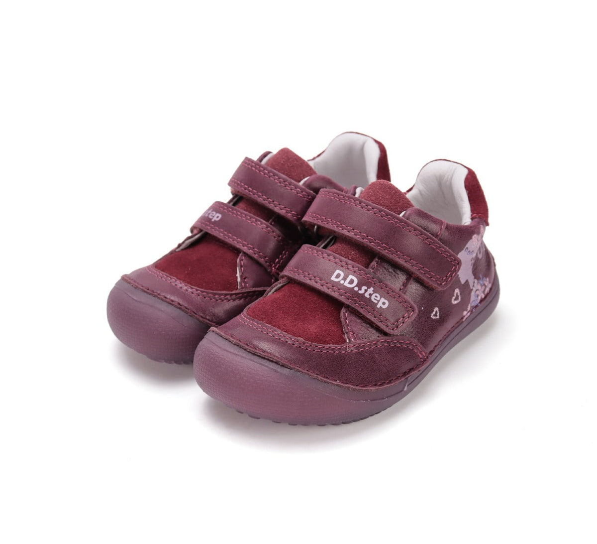 D.D.Step pantofi fete Barefoot cu talpa fluorescenta 26-31 Raspberry cu fetita
