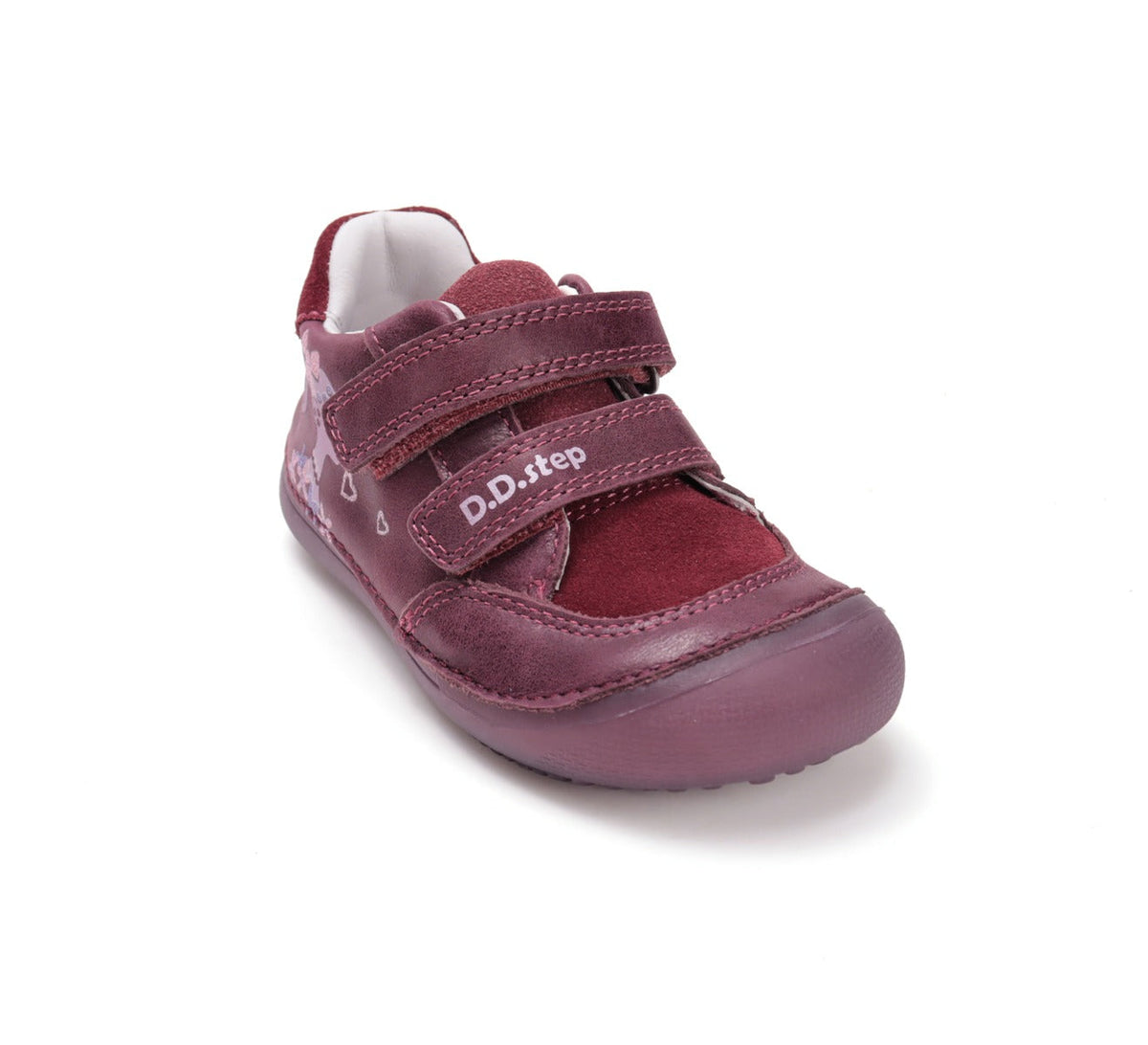 D.D.Step pantofi fete Barefoot cu talpa fluorescenta 26-31 Raspberry cu fetita