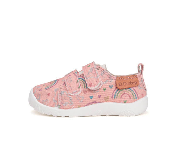 D.D.Step pantofi fete Barefoot de interior 26-31 Pink cu curcubeu Imagine secundară a produsului