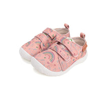 D.D.Step pantofi fete Barefoot de interior 20-25 Pink cu curcubeu