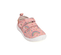 D.D.Step pantofi fete Barefoot de interior 26-31 Pink cu curcubeu