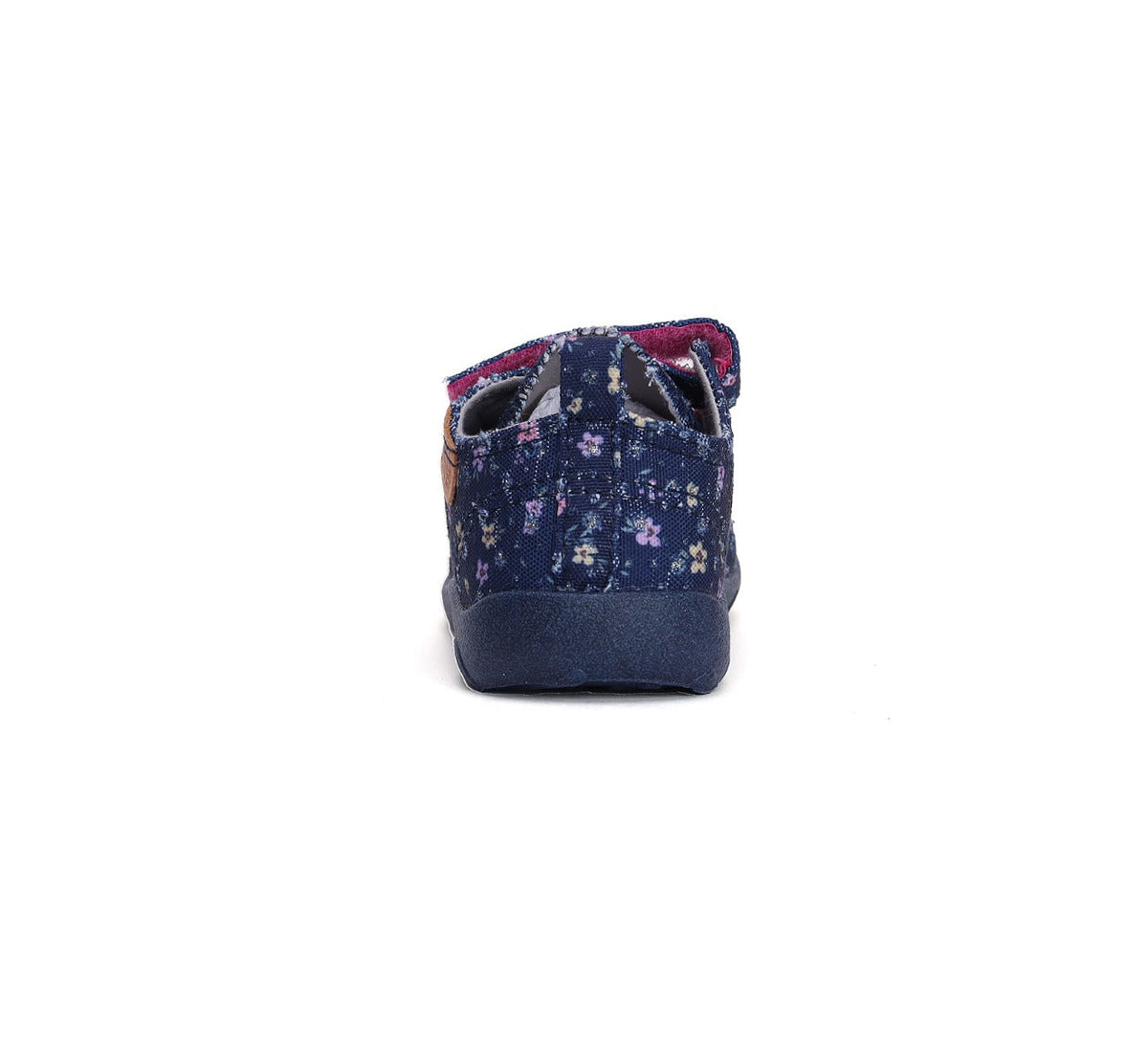 D.D.Step pantofi fete Barefoot de interior 26-31 Royal Blue cu floricele