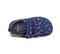 D.D.Step pantofi fete Barefoot de interior 26-31 Royal Blue cu floricele