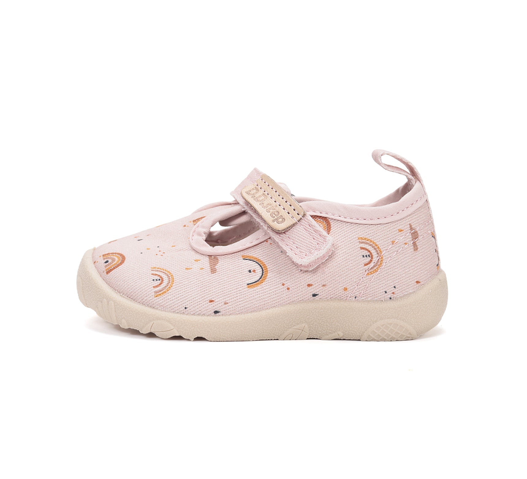 D.D.Step pantofi fete decupati Barefoot de interior din panza 20-31 Baby Pink curcubeu Imagine secundară a produsului