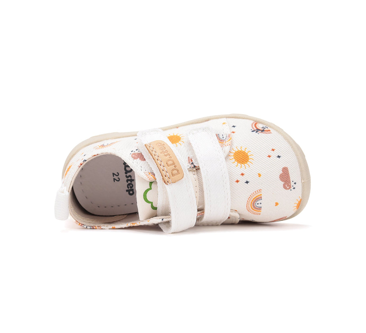 D.D.Step vászon lány Barefoot benti cipő 20-31 Fehér szivárvány