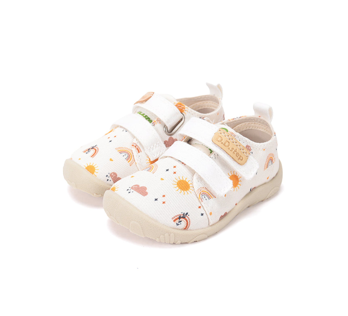 D.D.Step vászon lány Barefoot benti cipő 20-31 Fehér szivárvány