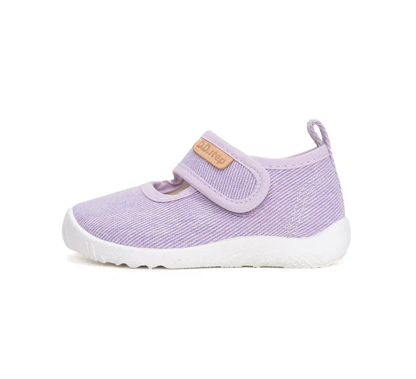 D.D.Step pantofi fete Barefoot decupat de interior din panza 20-31 Lila simplu Imagine secundară a produsului