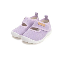 D.D.Step pantofi fete Barefoot decupat de interior din panza 20-31 Lila simplu