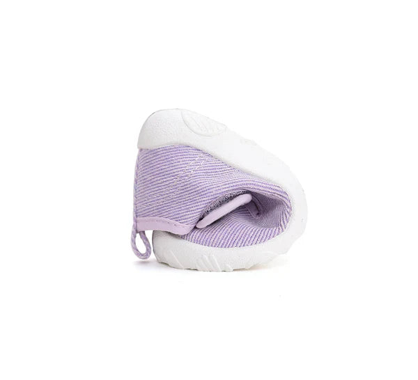 D.D.Step pantofi fete Barefoot decupat de interior din panza 20-31 Lila simplu