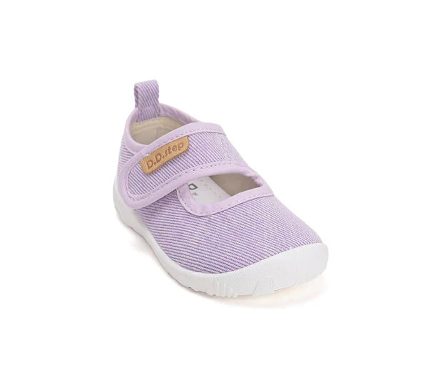 D.D.Step pantofi fete Barefoot decupat de interior din panza 20-31 Lila simplu