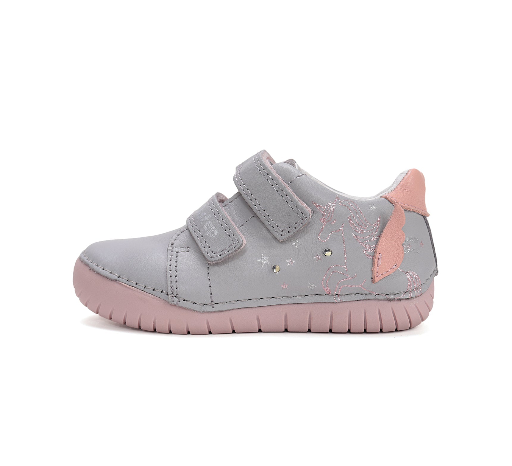 D.D.Step pantofi fete cu LED 25-30 Dove grey cu unicorn Imagine secundară a produsului