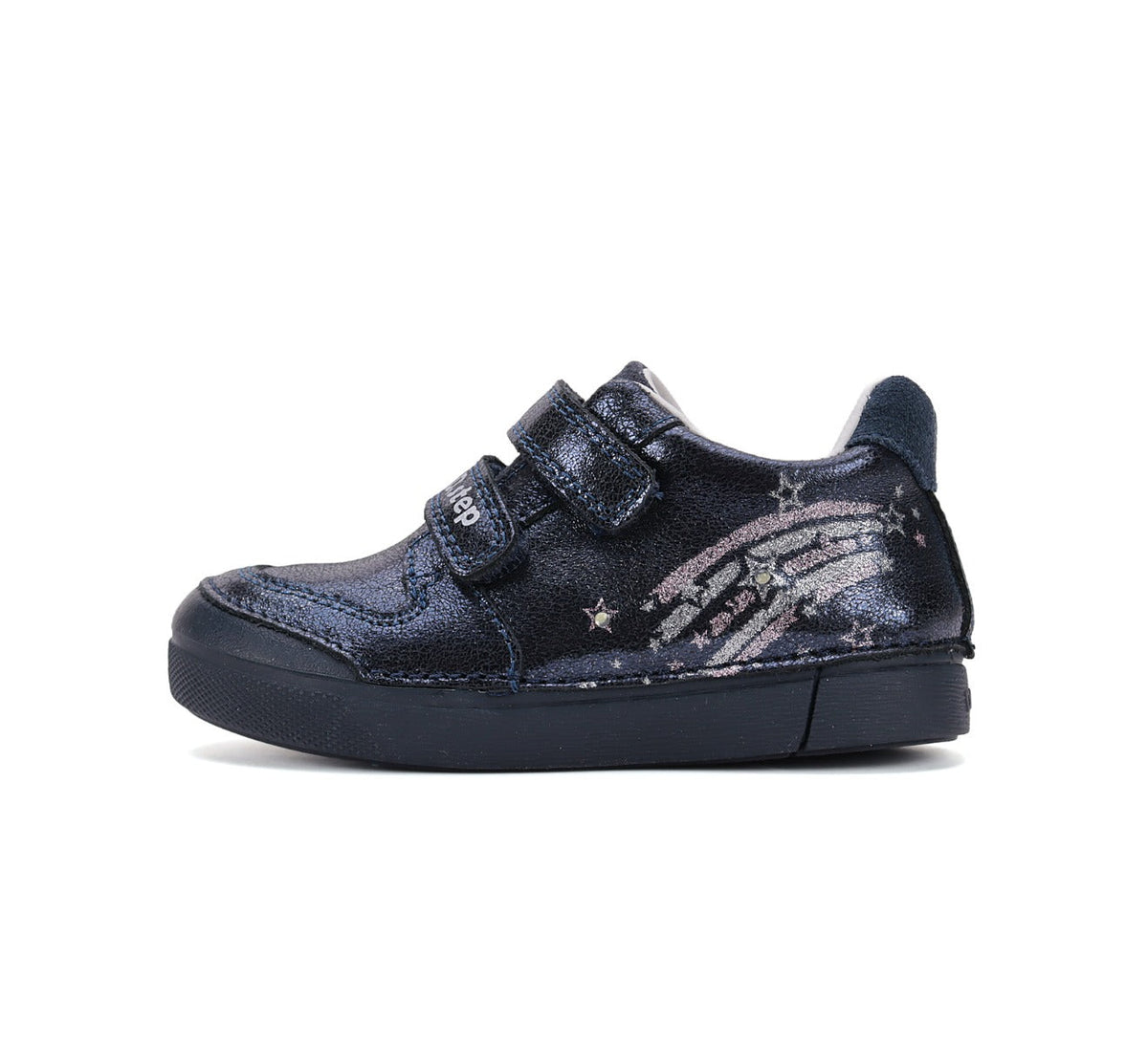 D.D.Step pantofi fete cu LED 25-30 Royal Blue cu stelute