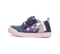 D.D.Step pantofi fete cu LED 25-30 Royal Blue cu unicorn