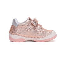 D.D.Step pantofi fete cu scai 19-24 Cream metalizat