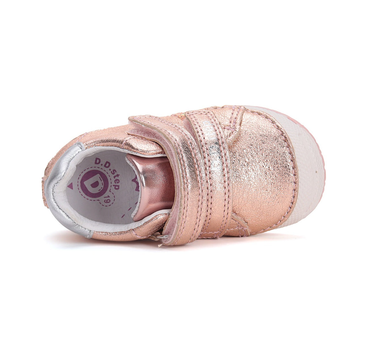 D.D.Step pantofi fete cu scai 19-24 Cream metalizat