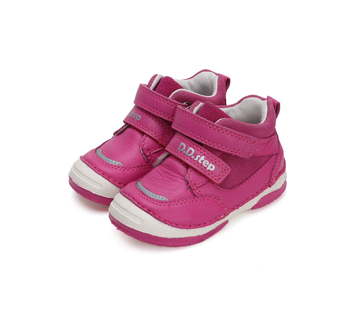 D.D.Step pantofi fete cu scai 19-24, Dark pink cu roz