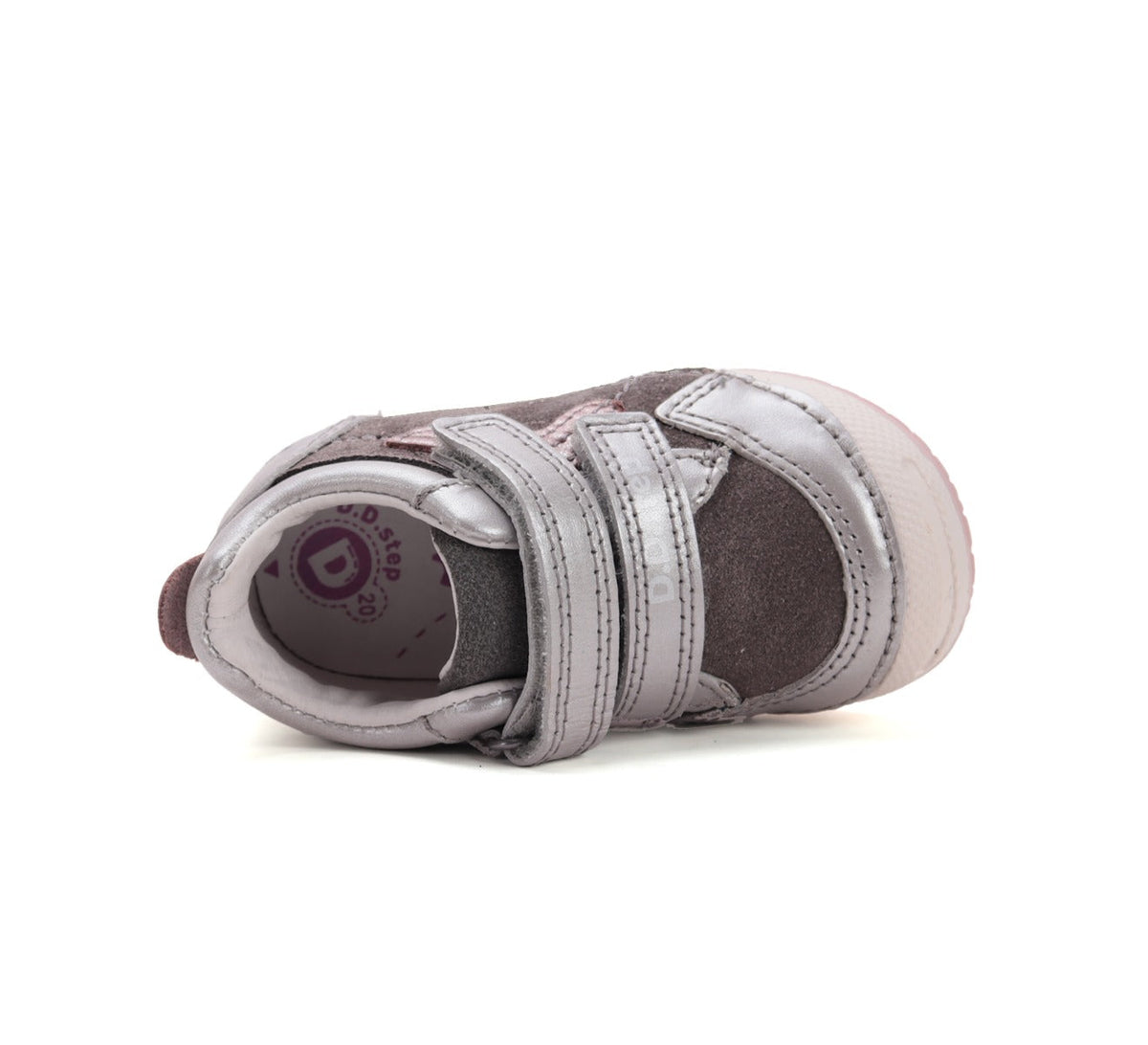 D.D.Step pantofi fete cu scai 19-24 Grey cu argintiu