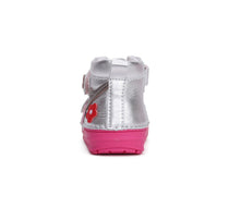 D.D.Step pantofi fete cu scai 20-25 Silver cu floricele 