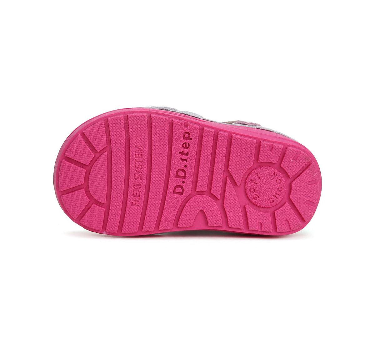 D.D.Step pantofi fete cu scai 20-25 Silver cu floricele 