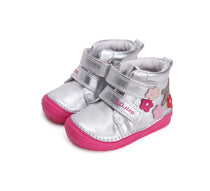D.D.Step pantofi fete cu scai 20-25 Silver cu floricele 