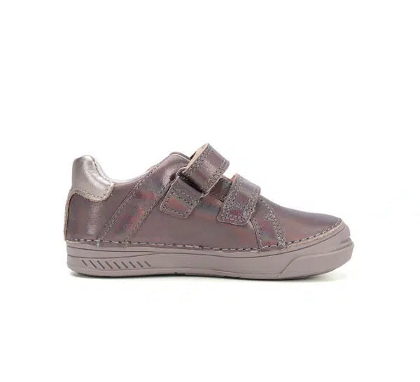 D.D.Step pantofi fete cu scai 25-30 Dark Grey cu dungi