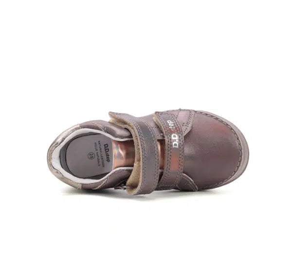 D.D.Step pantofi fete cu scai 25-30 Dark Grey cu dungi